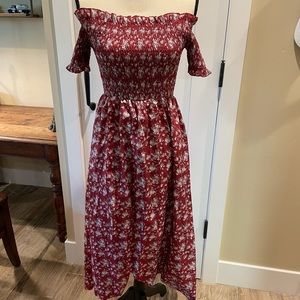 Flamingo off shoulder dress